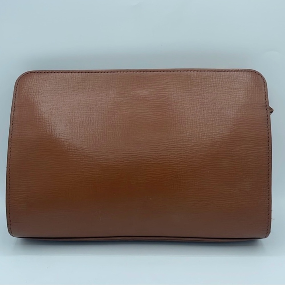BURBERRY’S Brown Leather Men's Wristlet / Clutch Toiletry or Business Supply Bag - Picture 4 of 10